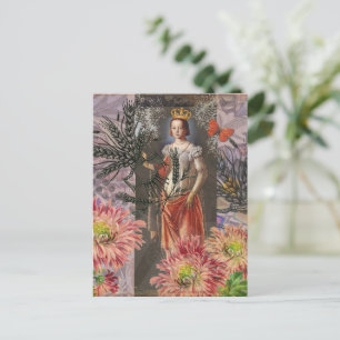 Carte Postale Portrait de femme Vierge Antique Coloré Riche