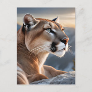 Carte Postale Portrait de fermeture d'un Cougar