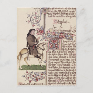 Carte Postale Portrait de Geoffrey Chaucer fac-similé