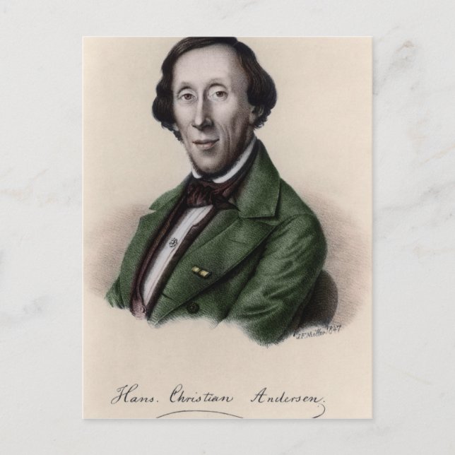 Carte Postale Portrait de Hans Christian Andersen (Devant)