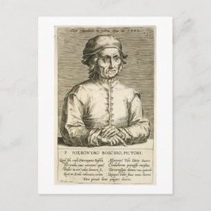 Carte Postale Portrait de Hieronymus Bosch (c.1450-1516) plaque 