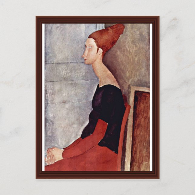 Carte Postale Portrait De Jeanne Hébuterne En Vêtements Sombres (Devant)