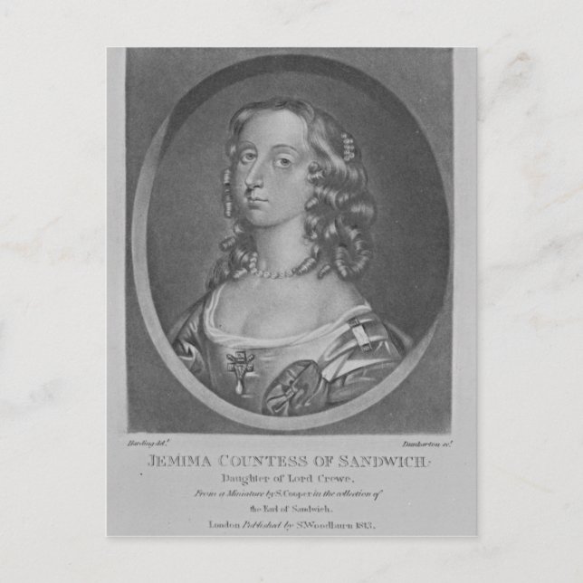 Carte Postale Portrait de la comtesse de Jemima de Sandwich (Devant)