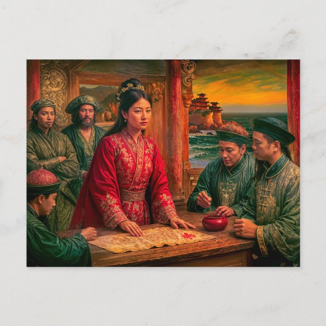 Carte Postale Portrait de la Reine Pirate Madame Ching (Devant)