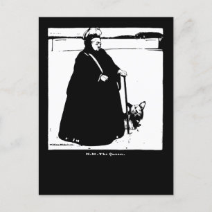 Carte Postale Portrait de la reine Victoria et Yorkie Dog