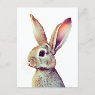Carte Postale Portrait de lapin 022