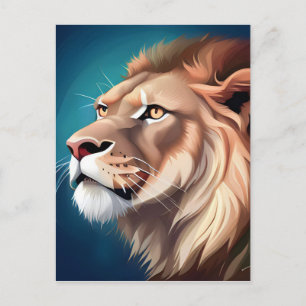 Carte Postale Portrait de lion posé de côté-56557