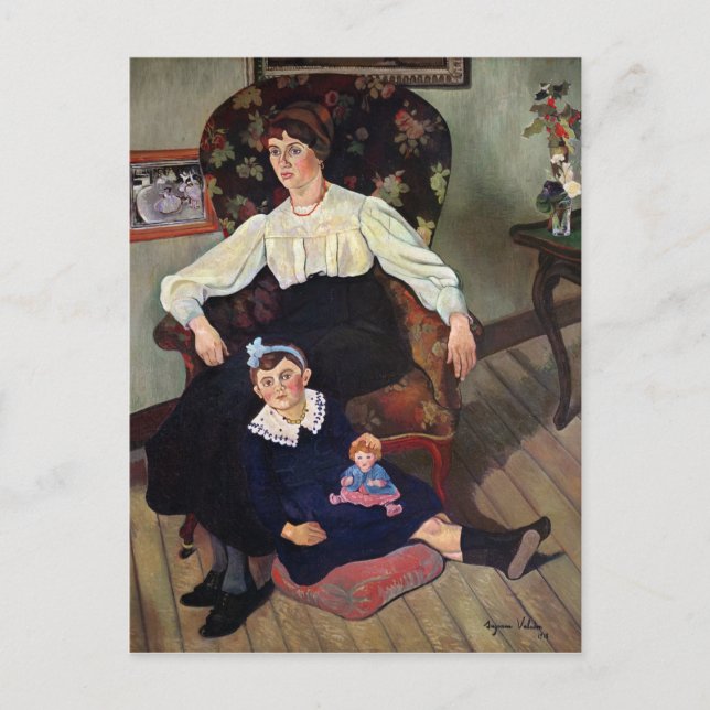 Carte Postale Portrait de Marie Coca et sa fille, 1913 (Devant)