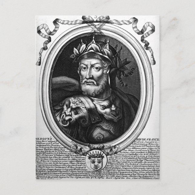 Carte Postale Portrait de Merovech Roi des Francs Saliennes (Devant)