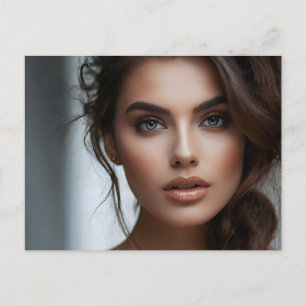 Carte Postale Portrait de mode de l'art féminin