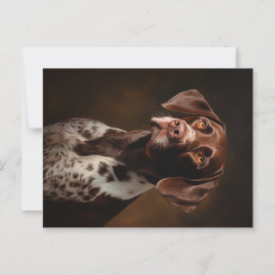 Carte Postale Portrait de pointeur à pois courts allemand