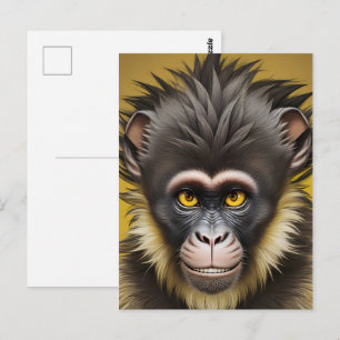 Carte Postale Portrait de singe drôle