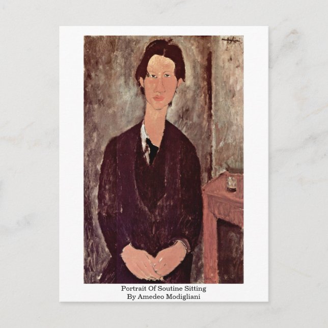 Carte Postale Portrait De Soutine Assis Par Amedeo Modigliani (Devant)