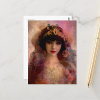 Portrait de style vintage de belle femme en rose