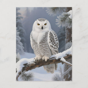 Carte Postale Portrait d'hiver de Harfang des neiges