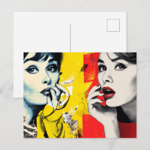 Carte Postale Portrait double art pop
