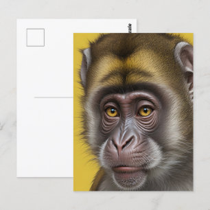 Carte Postale Portrait drôle de singe