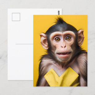 Carte Postale Portrait drôle de singe