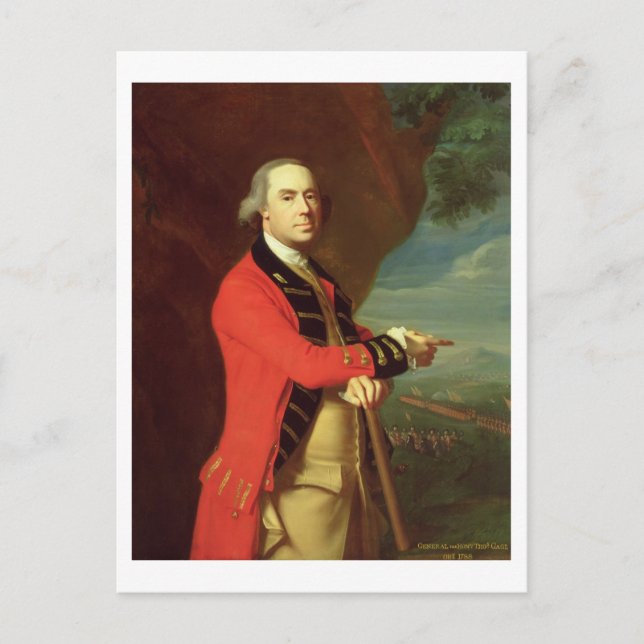Carte Postale Portrait du général Thomas Gage, c.1768 (huile sur (Devant)