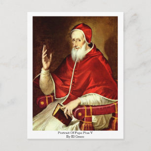 Carte Postale Portrait Du Pape Pie V. Par El Greco