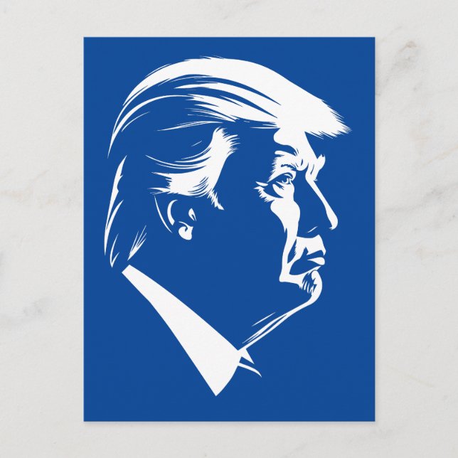 Carte Postale Portrait du profil Donald Trump (Devant)