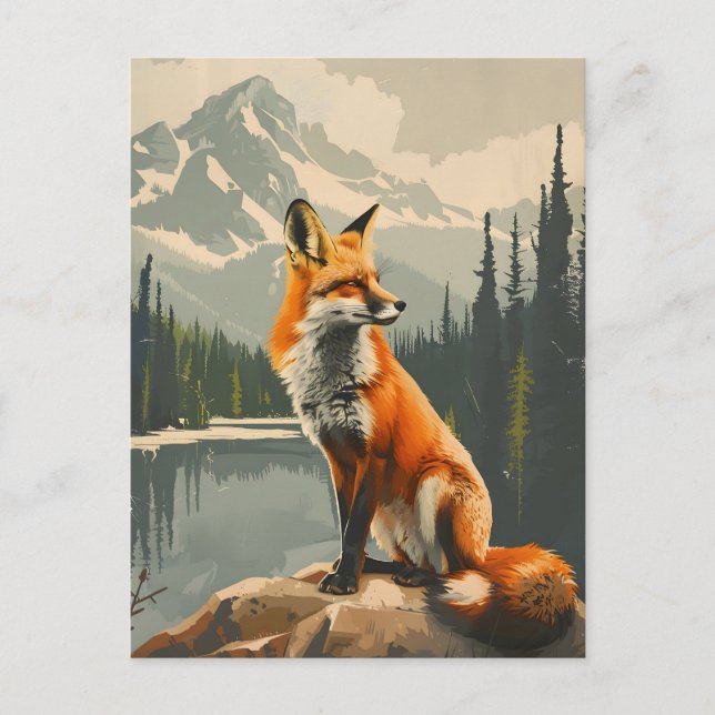 Carte Postale Portrait du Renard Rouge (Devant)