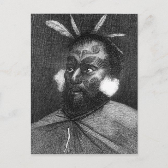 Carte Postale Portrait d'un homme de Nouvelle-Zélande (Devant)