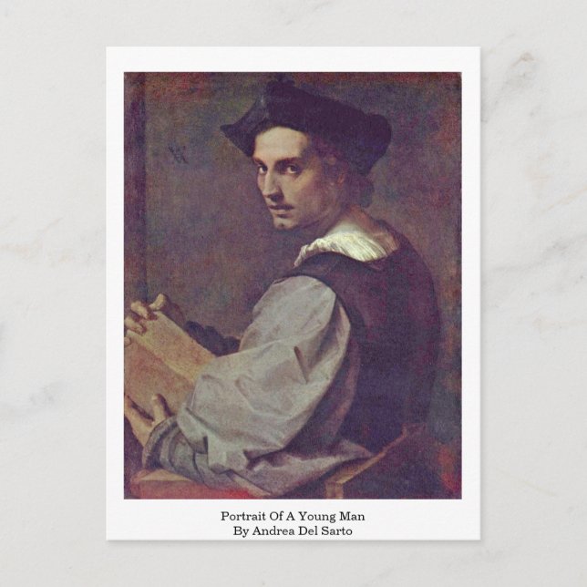 Carte Postale Portrait D'Un Jeune Homme Par Andrea Del Sarto (Devant)