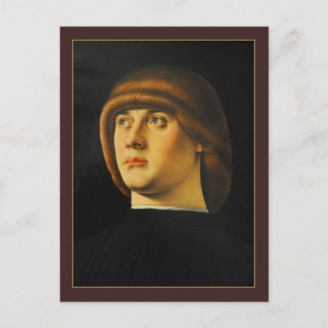 Carte Postale Portrait d'un jeune homme par Jacometto Veneziano (Devant)
