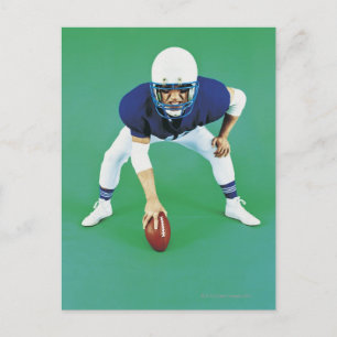 Carte Postale Portrait d'un joueur de football américain tenant
