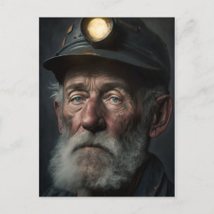 Carte Postale Portrait D'Un Vieux Mineur De Charbon Au 19E Siècl