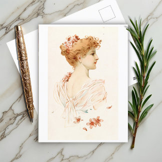 Carte Postale Portrait d'une femme, Louis Prang