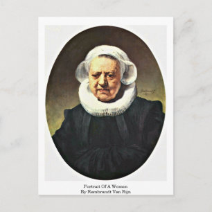 Carte Postale Portrait D'Une Femme Par Rembrandt Van Rijn