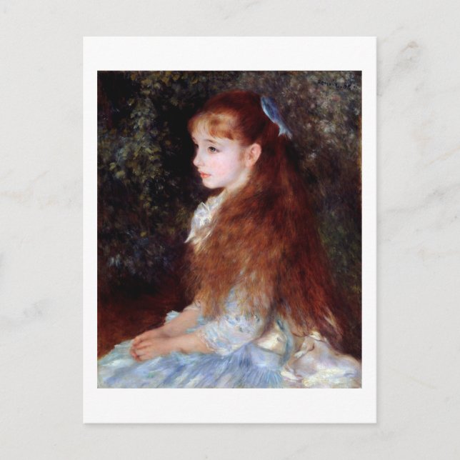 Carte Postale Portrait d'une fille au ruban bleu, Renoir (Devant)