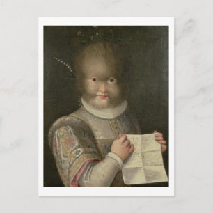 Carte Postale Portrait d'une fille couverte de cheveux