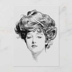Carte Postale Portrait D'Une Fille Gibson, 1900