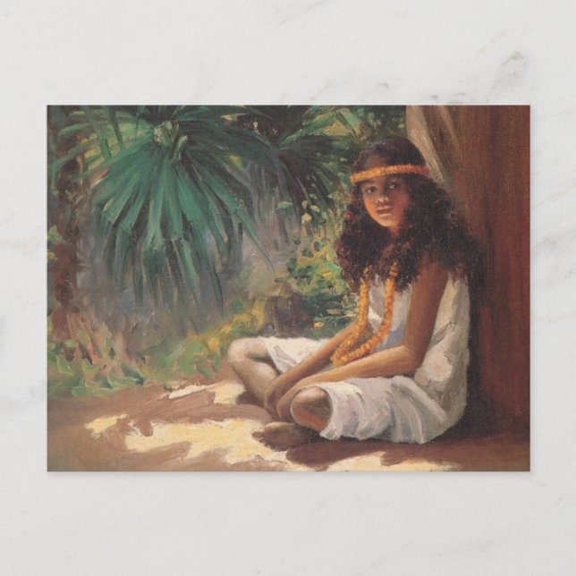 Carte Postale Portrait d'une fille polynésienne - Helen T. Drang (Devant)