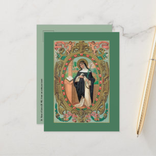 Carte Postale Portrait encadré de Saint Rose de Lima (K 48)