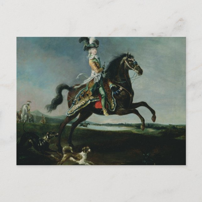 Carte Postale Portrait équestre de Marie-Antoinette (Devant)