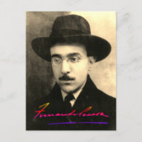 Portrait et signature de Fernando Pessoa