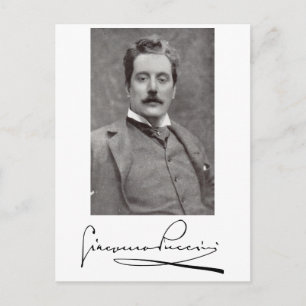 Carte Postale Portrait et signature de Giacomo Puccini