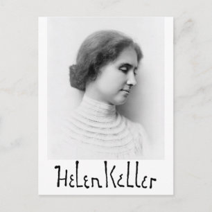 Carte Postale Portrait et signature de Hellen Keller