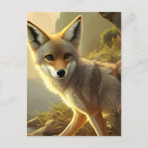 Carte Postale Portrait faunique Coyote Pup