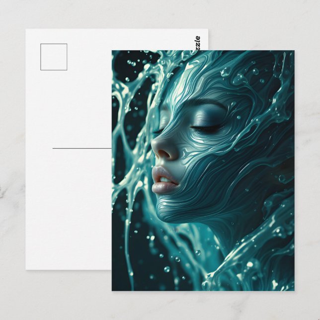 Carte Postale Portrait femme mode art (Devant / Derrière)