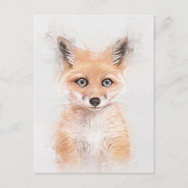 Carte Postale Portrait Fox Cub (Devant)