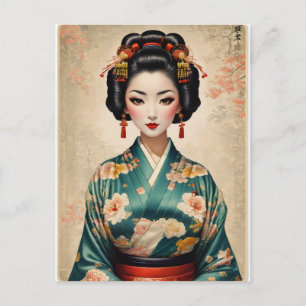 Carte Postale Portrait japonais vintage Geisha