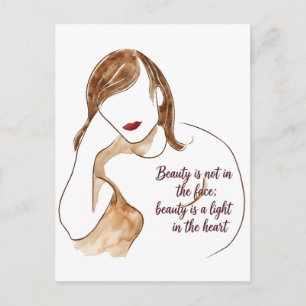 Carte Postale Portrait Minimaliste Élégant avec Citation