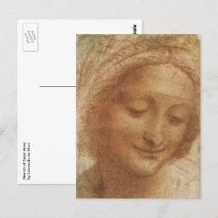 Carte Postale Portrait of Saint Anne by Leonardo da Vinci