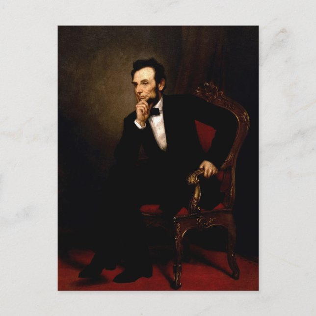 Carte Postale Portrait officiel d'Abraham Lincoln à la Maison Bl (Devant)