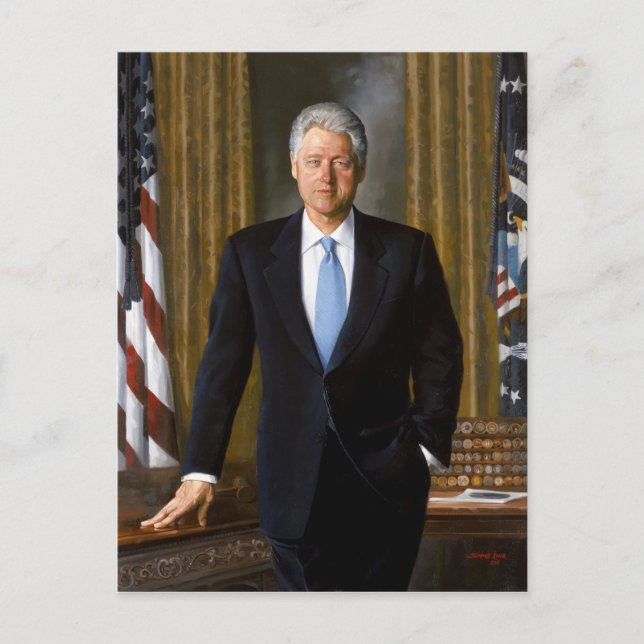 Carte Postale Portrait officiel de la présidence Bill Clinton (Devant)
